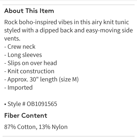 Free People Pretty in Pointelle Tunic/Sweater - Picture 7 of 7